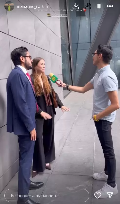 Marianne Gonzaga concedi una entrevista a un programa de espectculos.