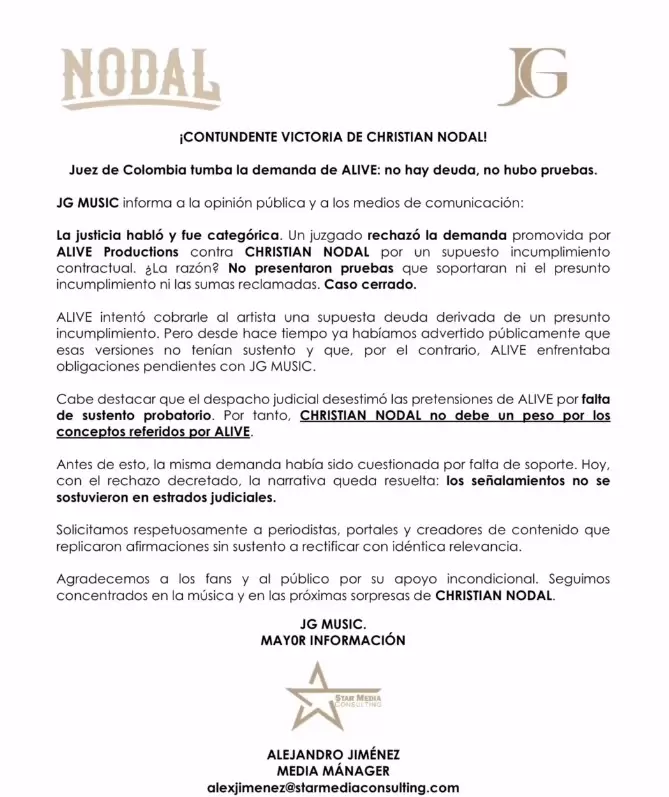 Resolucin de la demanda contra Christian Nodal