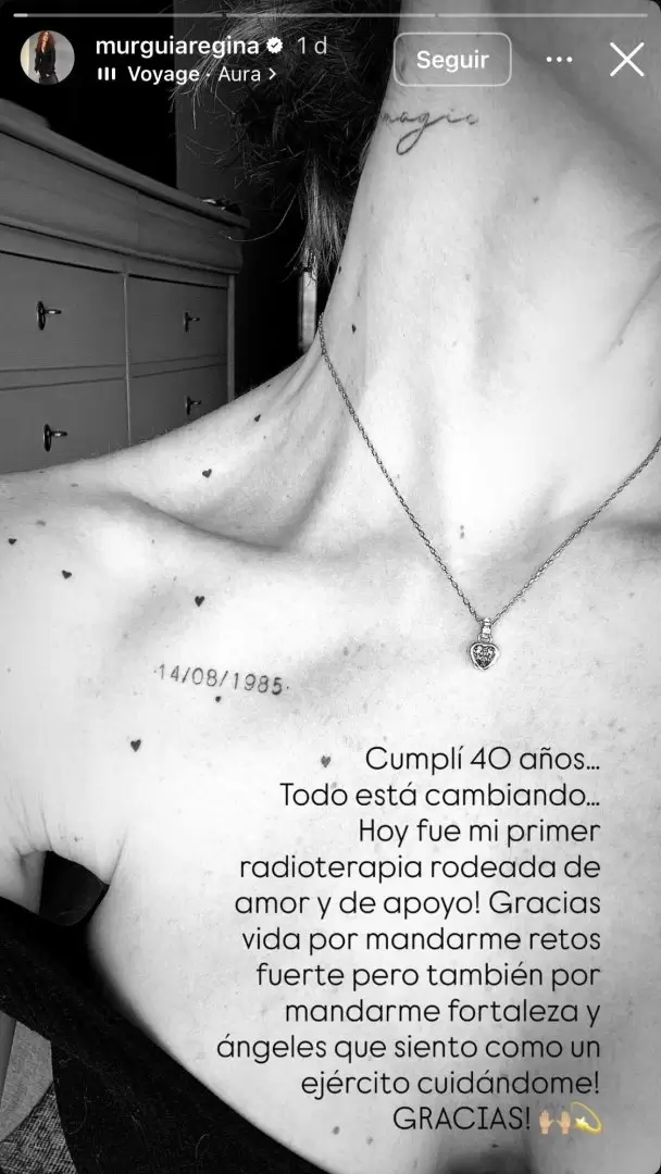 Regina Murgua se somete a tratamiento contra el cncer