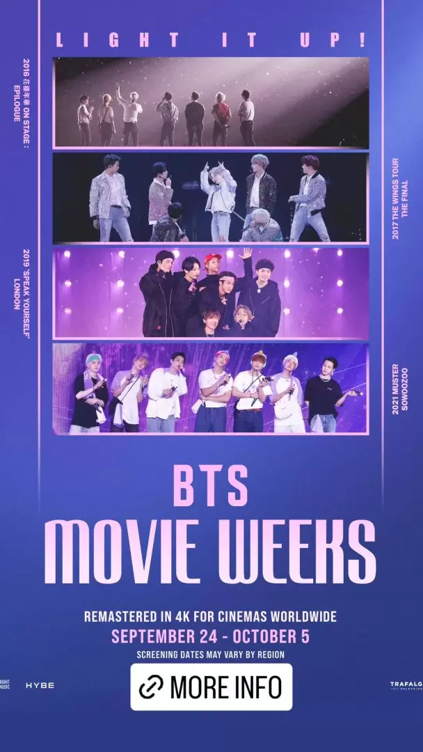 BTS confirma "Movie Weeks", un maratón de conciertos