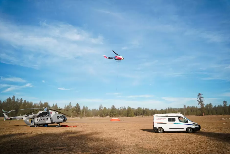 Combate al incendio forestal en San Pedro Mrtir