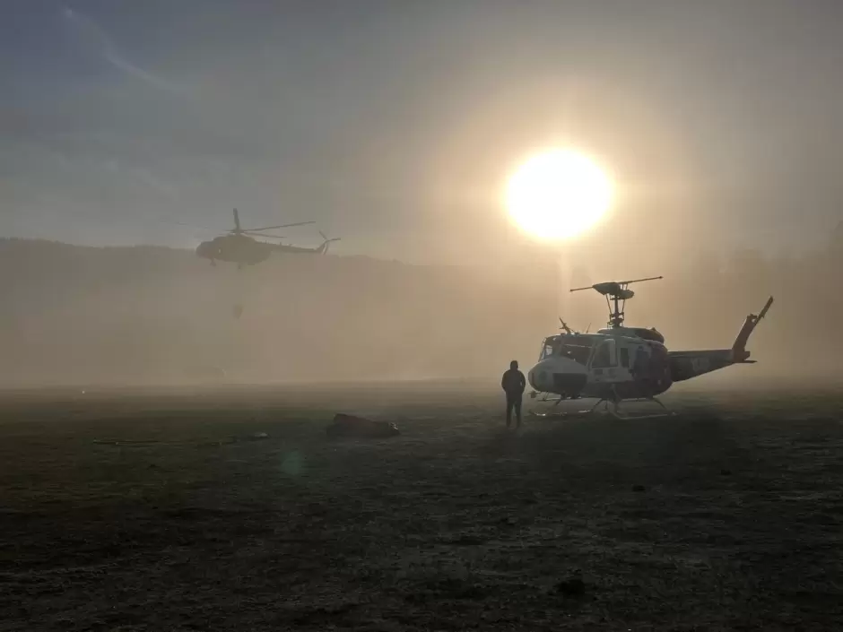 Combate al incendio forestal en San Pedro Mrtir