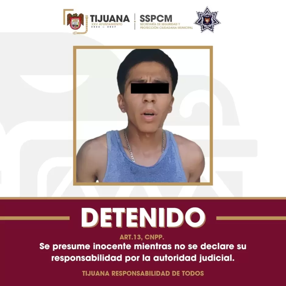 Presunto responsable de homicidio en Zona Centro