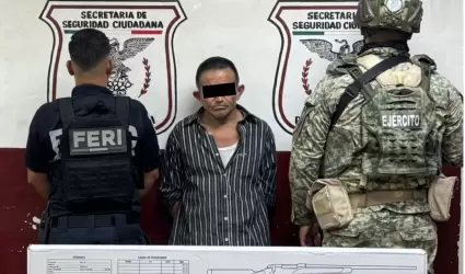 Detenido con subametralladora y cartuchos tiles en Mexicali
