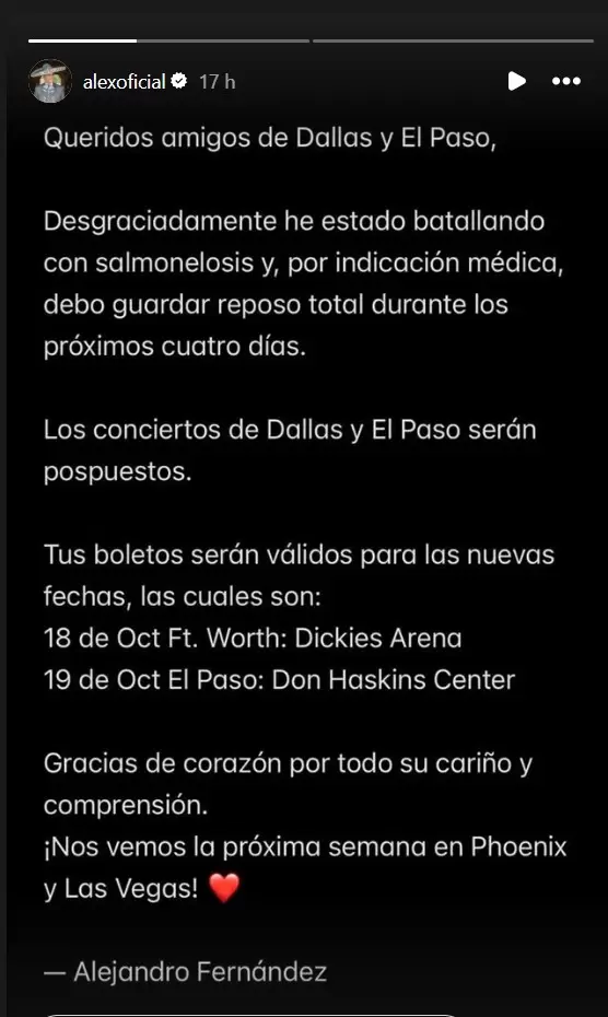 Anuncio de Alejandro Fernández