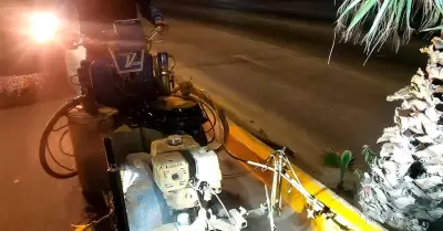Trabajos de sealizacin vial durante horario nocturno