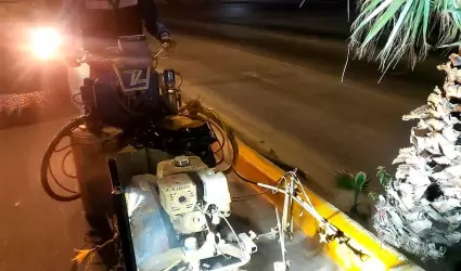Trabajos de sealizacin vial durante horario nocturno