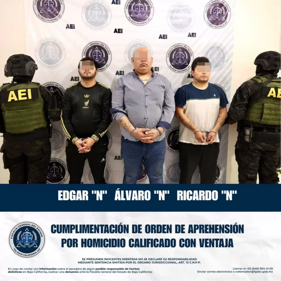 Detenidos por homicidio calificado con ventaja