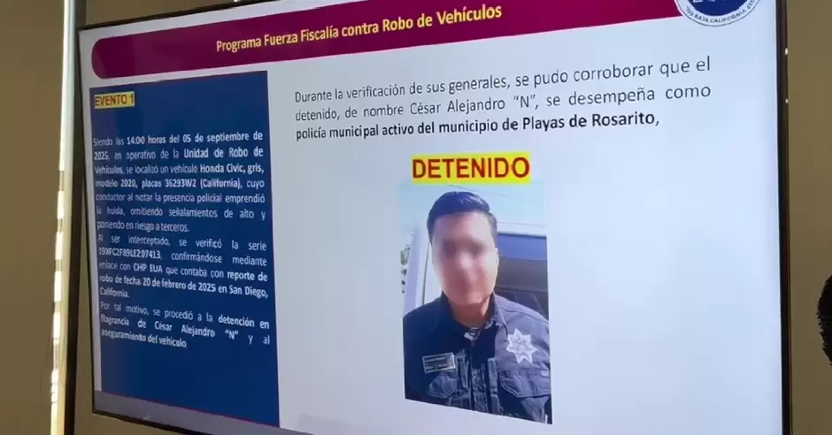 Detencin de agente de Rosarito