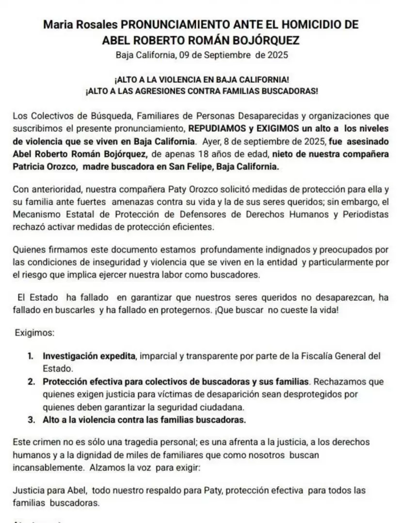 Tras asesinato de nieto, cuestionan protección a madres buscadoras de Baja California