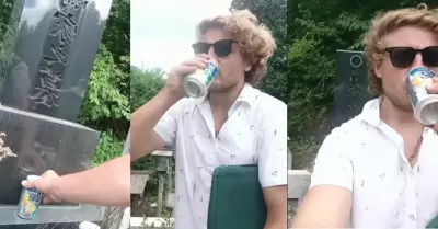 Lochie Jones bebe una ofrenda