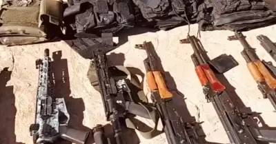 Decomisan arsenal y detienen a cuatro personas en operativo en La Rumorosa