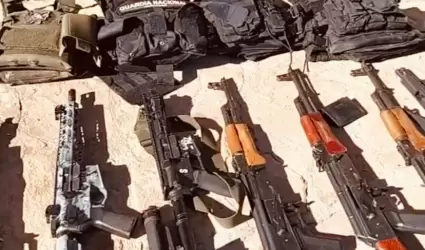 Decomisan arsenal y detienen a cuatro personas en operativo en La Rumorosa