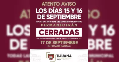 Das inhbiles por celebraciones de Independencia