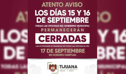 Das inhbiles por celebraciones de Independencia