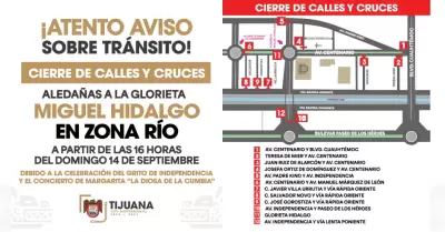 Cierre vial por celebracin del Grito de Independencia