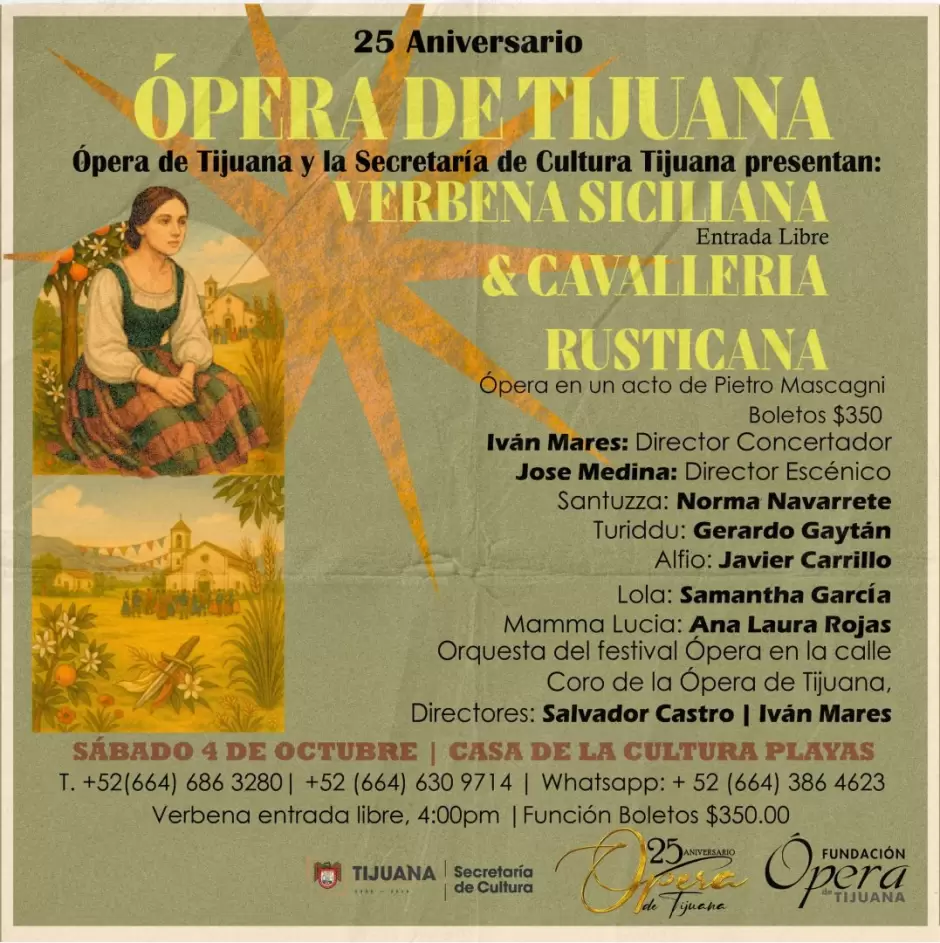 25 aniversario con Cavalleria Rusticana y Verbena Siciliana