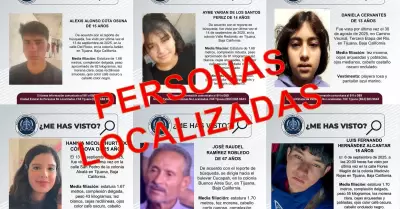 Personas reportadas como desaparecidas localizadas