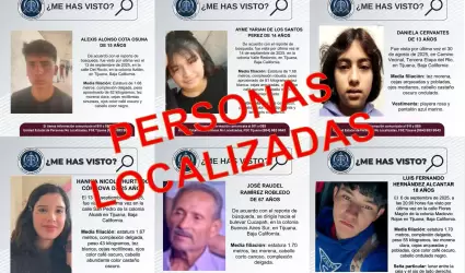 Personas reportadas como desaparecidas localizadas