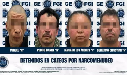 Detenidos en cateos por narcomenudeo
