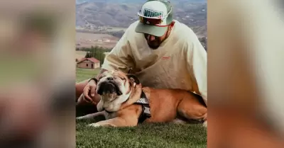 Lewis Hamilton con Roscoe