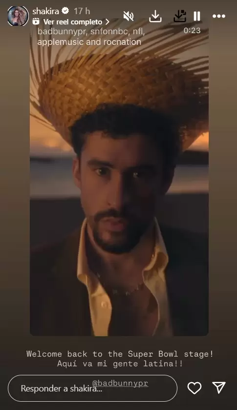 Shakira celebra con Bad Bunny