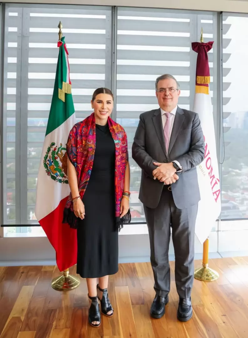 Gobernadora Marina del Pilar y secretario Marcelo Ebrard