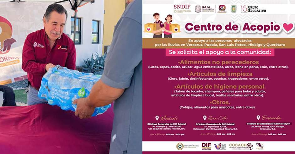 Sistema DIF BC habilita centros de acopio en apoyo a damnificados de ...