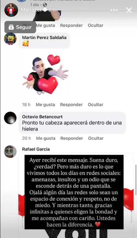 Amenazas hacia Mariazel