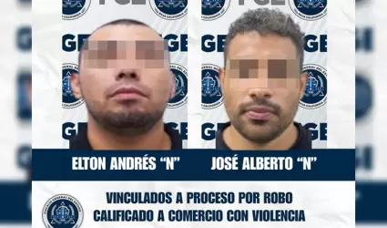 Vinculados a proceso por robo calificado a comercio con violencia