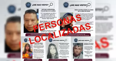 Personas reportadas como desaparecidas localizadas