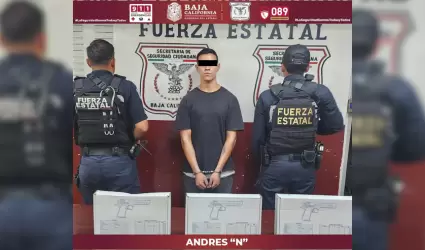 Fuerza Estatal asegura a joven armado