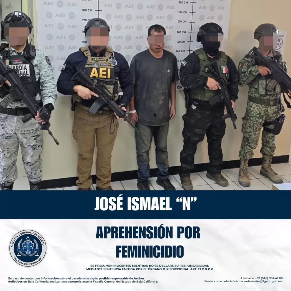 Presunto feminicida en Tecate