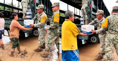 Entrega de despensas en comunidades afectadas por lluvias