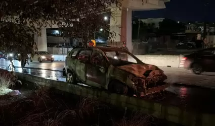 Incendian vehculo sobre la Avenida Internacional