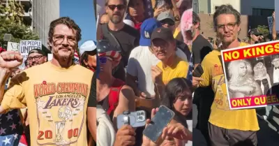 Pedro Pascal en protestas convocadas bajo el lema "No Kings"
