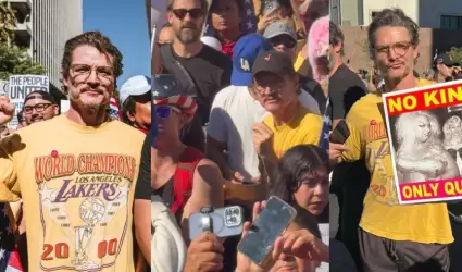 Pedro Pascal en protestas convocadas bajo el lema "No Kings"