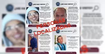 Personas reportadas como desaparecidas localizadas
