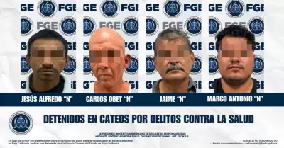 Cuatro detenidos en cateos por delitos contra la salud