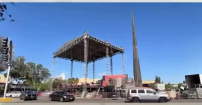 Montaje del escenario en Zona Ro