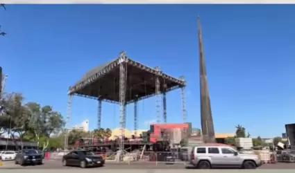 Montaje del escenario en Zona Ro