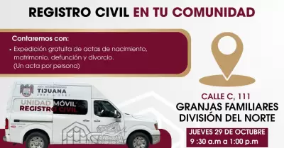 Servicio gratuito de expedicin de actas a colonia Granjas Familiares