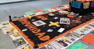 Altar de muertos para periodistas asesinados