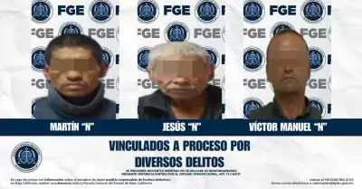 Vinculan a tres sujetos por diversos delitos en Tecate