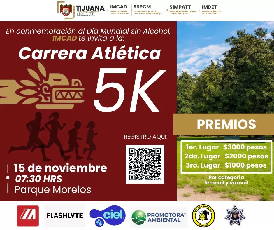 Carrera Atlética 5K en conmemoración del Día Mundial sin Alcohol