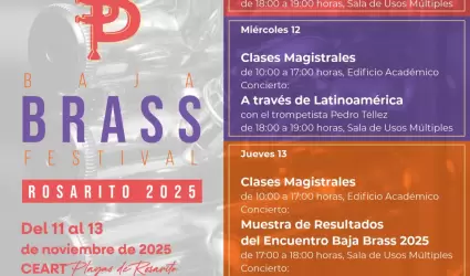 Ceart Playas de Rosarito ser sede del "Baja Brass Festival 2025"