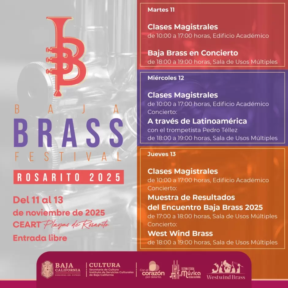 Ceart Playas de Rosarito será sede del "Baja Brass Festival 2025"