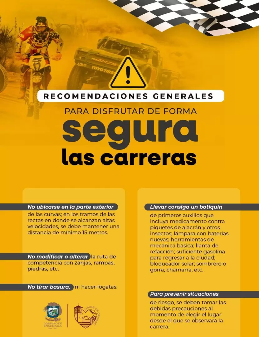 Recomendaciones a quienes presenciarn la Baja 1000