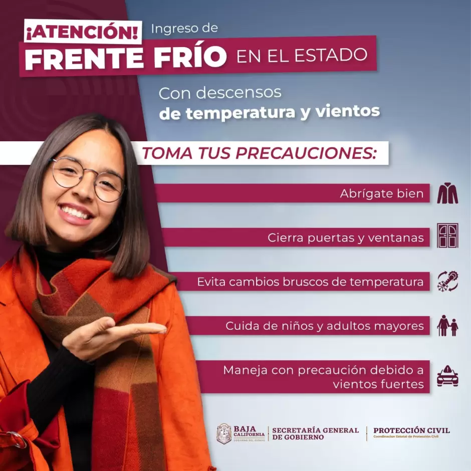 Llegada de nuevo frente frío