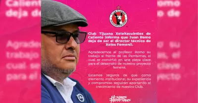 Juan Romo deja la direccin tcnica de Xolos Femenil